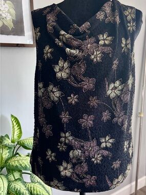Vintage 90s whimsigoth Ronni Nicole beaded cowl neck top